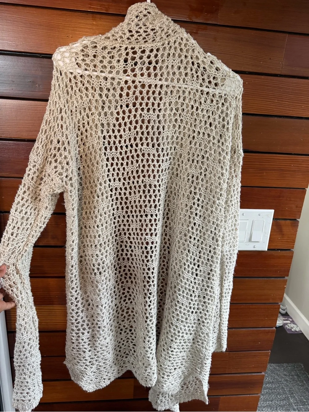 Free People Open-Knit Cream Cardigan